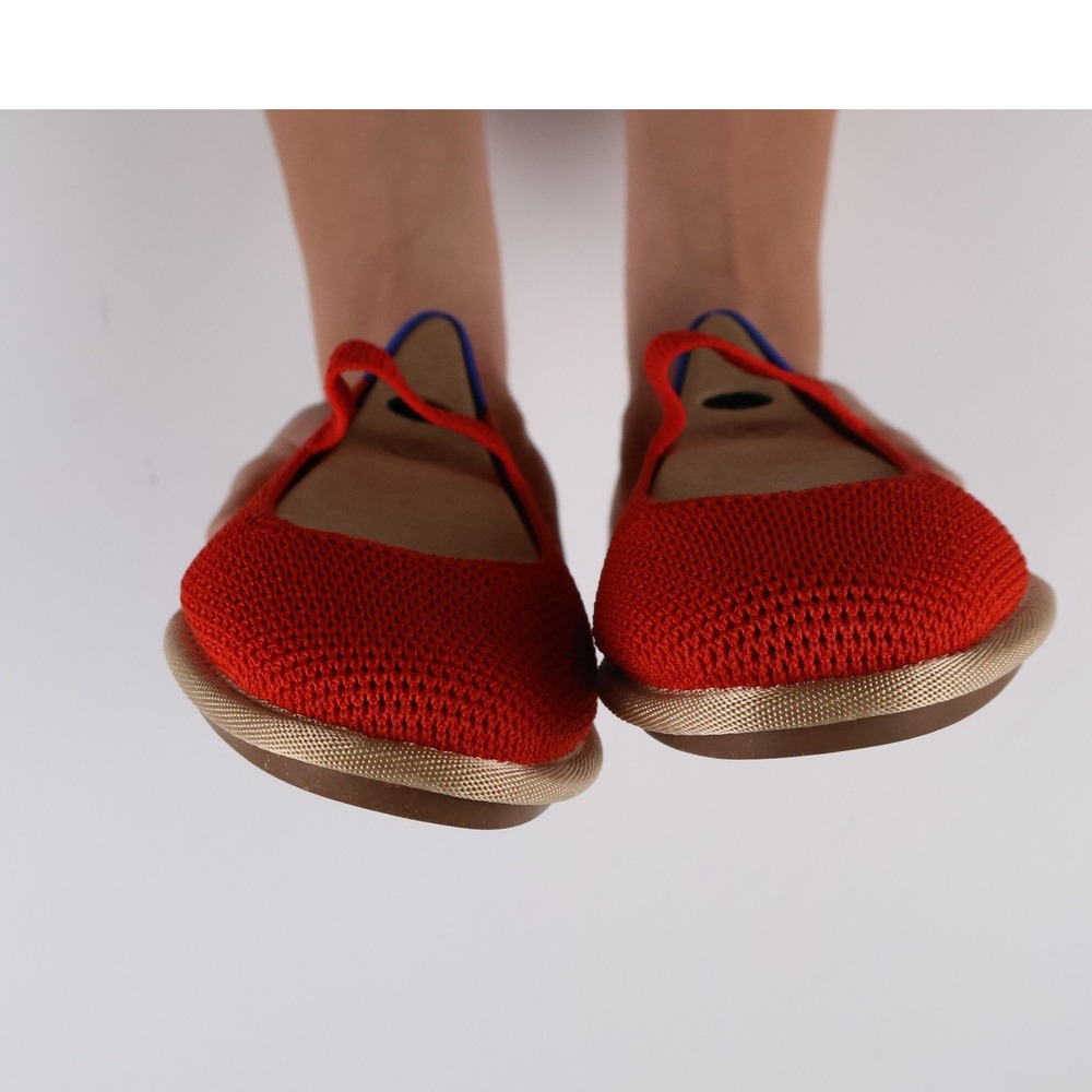 Rothy's Cruiser Mary Jane Poppy Raffia-Knit Red Solid 6 MSRP 169 NEW - Picture 6 of 8